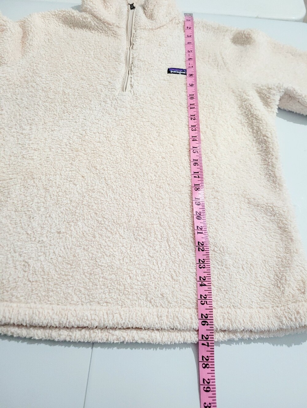 Patagonia Los Gatos 1/4 Zip Sherpa Fleece Pullover Cream Ivory Women's XL - Picture 10 of 12